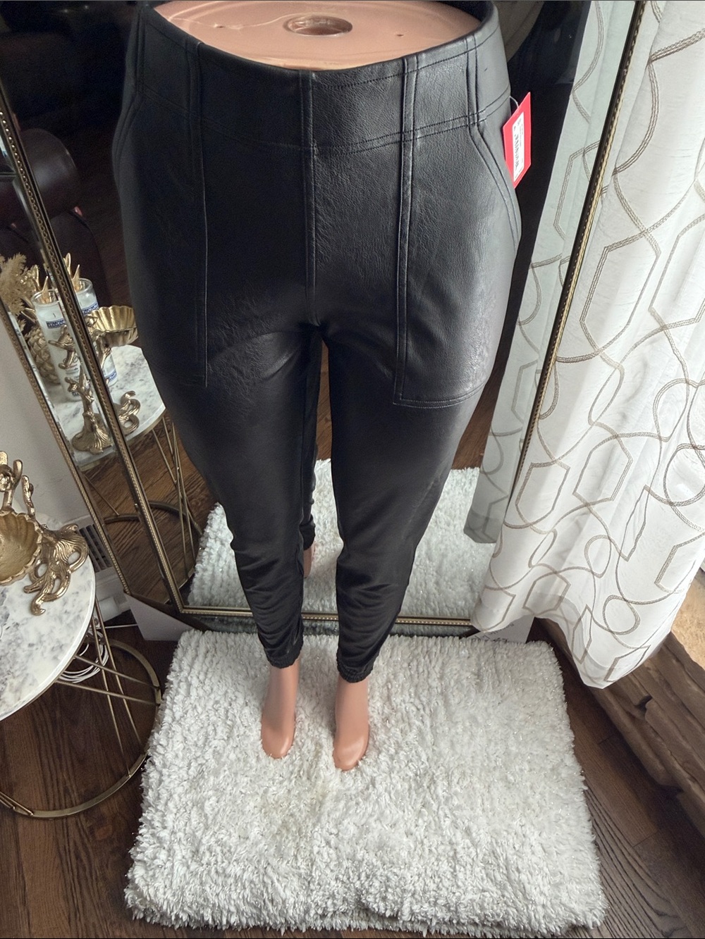 SPANX Black Faux Leather High-Waist Leggings